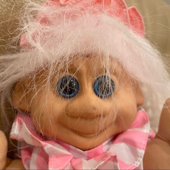 Vintage ABC distribution Troll Doll Pink White Pajama Soft Body Vinyl 1993 - Picture 2 of 16